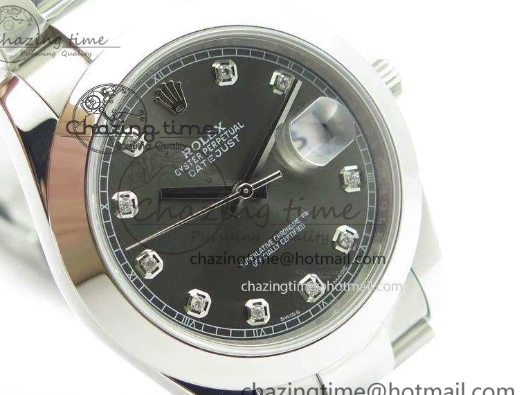 MiroTime 0515 Premium DateJust 41mm 126300 SS Noob 1:1 Best Edition Gray Dial Diam Markers On SS Bracelet A 3594